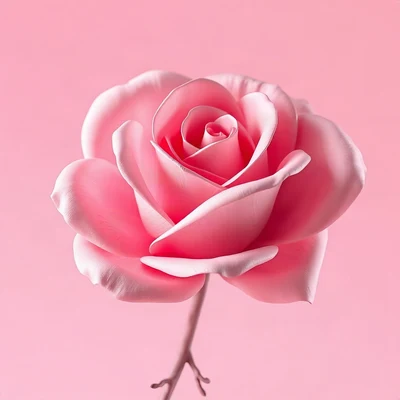 pink pfp — rose in bloom, soft 3d render, subtle sparkle