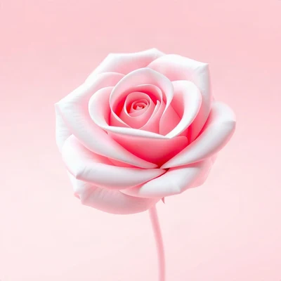pink pfp — rose in bloom, soft 3d render, subtle sparkle