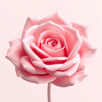 pink pfp — rose in bloom, soft 3d render, soft glow