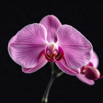 pink pfp — orchid flower, cinematic photo style, subtle sparkle