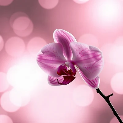 pink pfp — orchid flower, dreamy digital painting, gentle bokeh