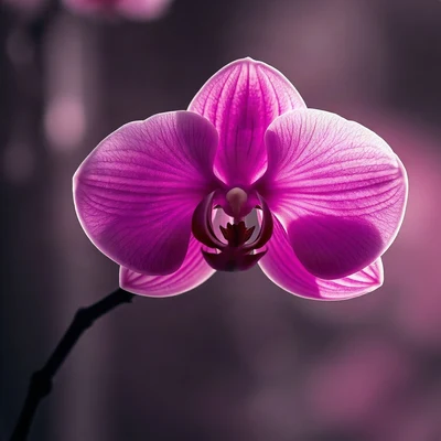 pink pfp — orchid flower, cinematic photo style, misty atmosphere