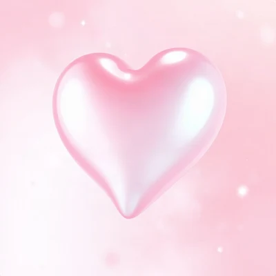 pink pfp — glossy heart, dreamy digital painting, soft glow