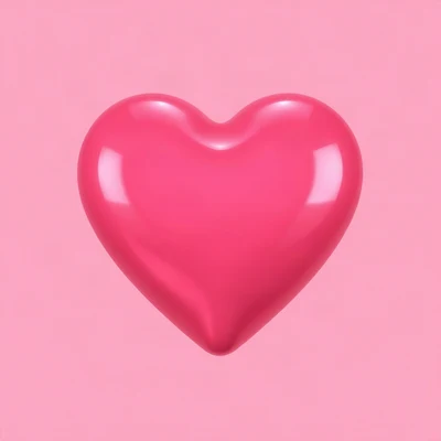pink pfp — glossy heart, cinematic photo style, soft glow