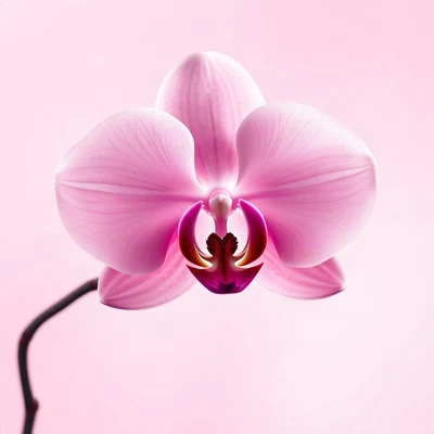 pink pfp — orchid flower, dreamy digital painting, soft glow