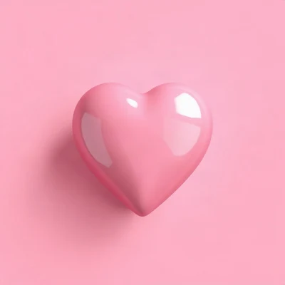 pink pfp — glossy heart, soft 3d render, soft glow