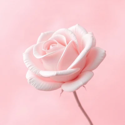 pink pfp — rose in bloom, soft 3d render, misty atmosphere