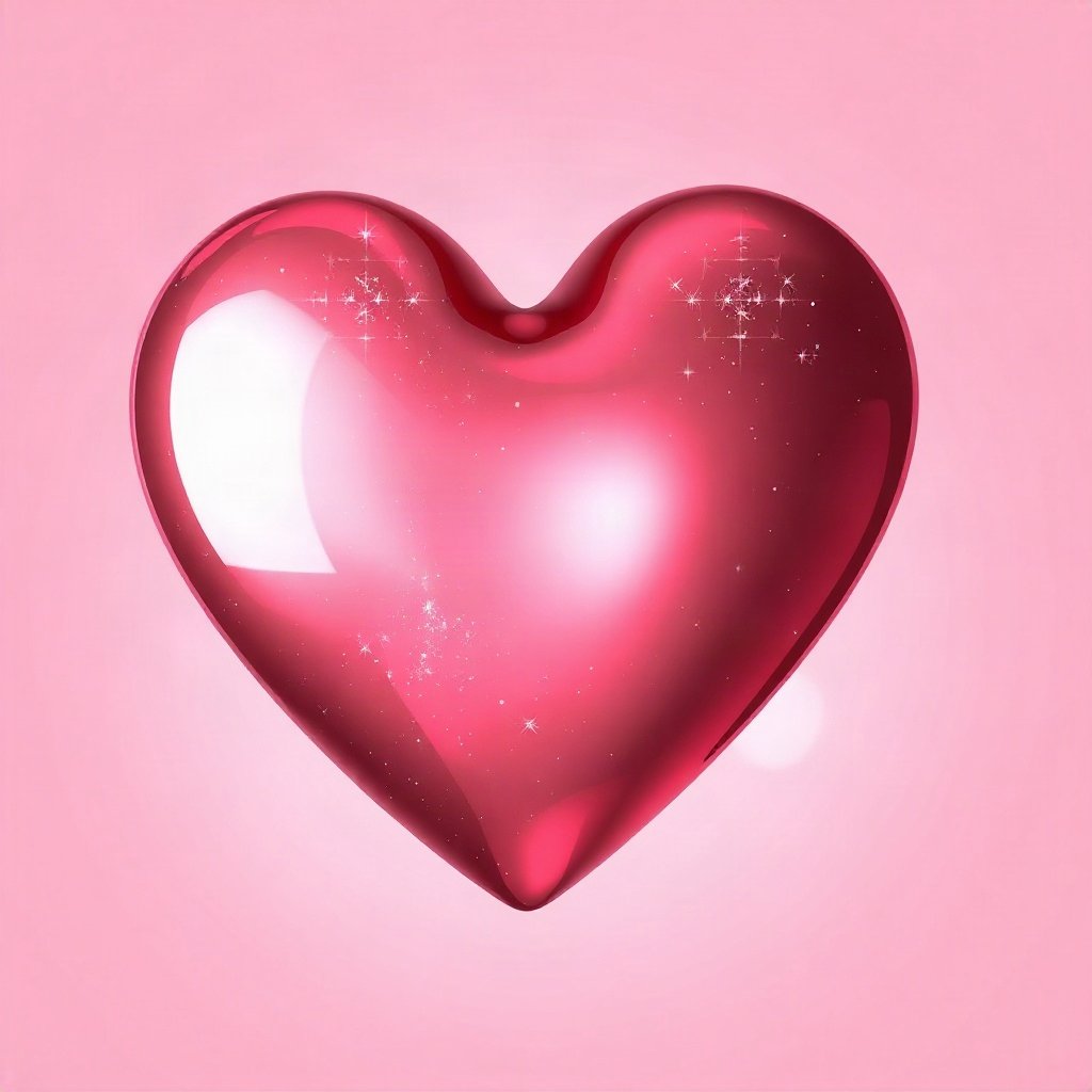 Pink PFPs — glossy heart, cinematic photo style, subtle sparkle