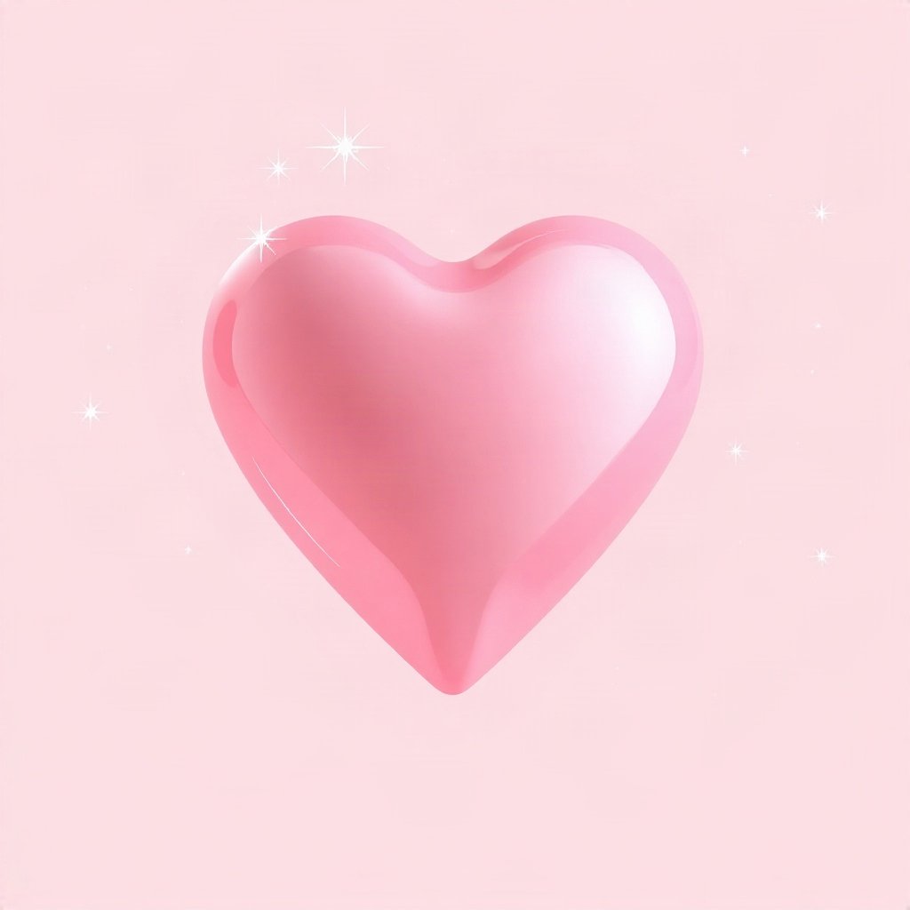 Pink PFPs — glossy heart, soft 3d render, subtle sparkle