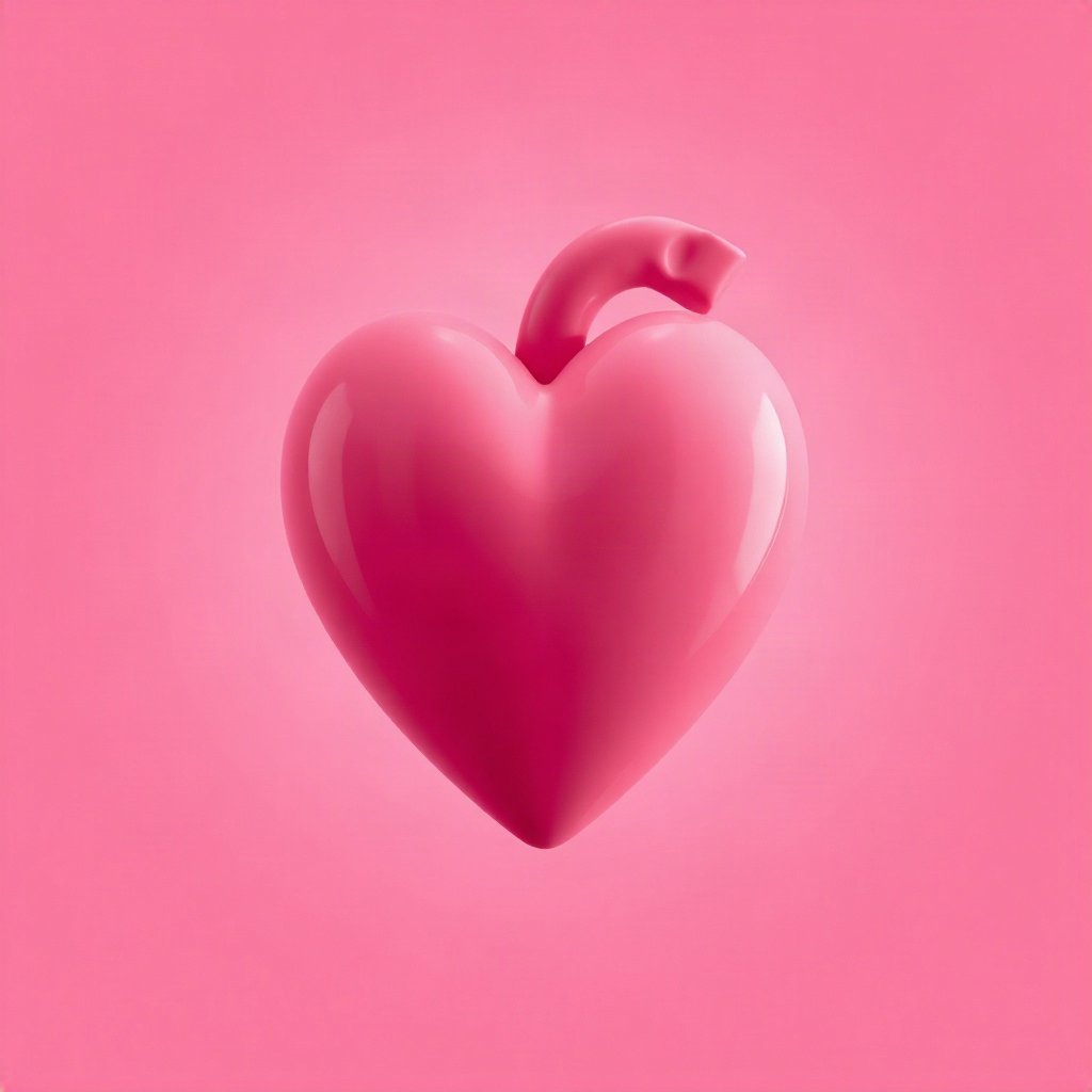 Pink PFPs — glossy heart, cinematic photo style, soft glow