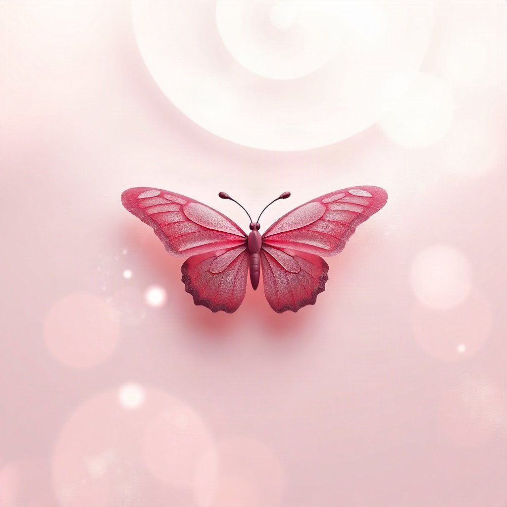 Pink PFPs — butterfly, soft 3d render, misty atmosphere