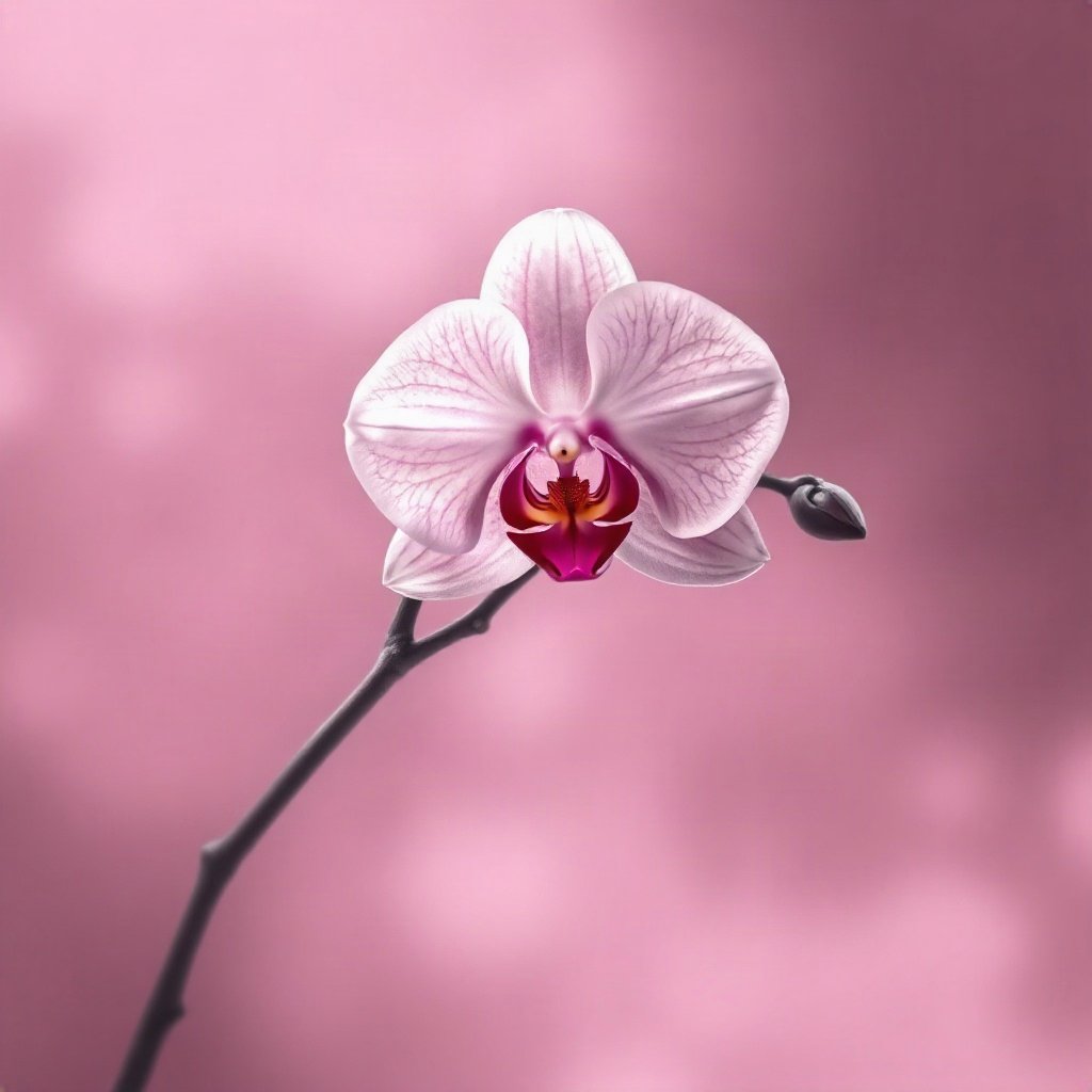 Pink PFPs — orchid flower, dreamy digital painting, soft glow
