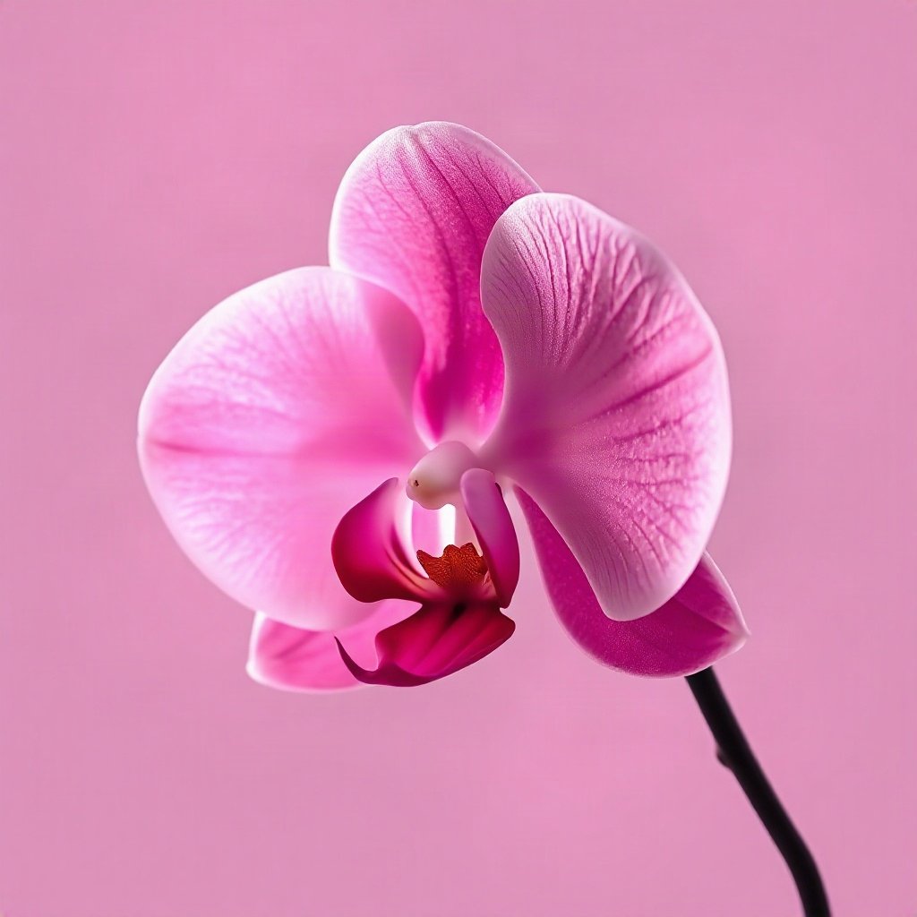 Pink PFPs — orchid flower, dreamy digital painting, soft glow