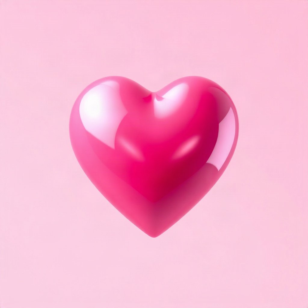 Pink PFPs — glossy heart, soft 3d render, subtle sparkle