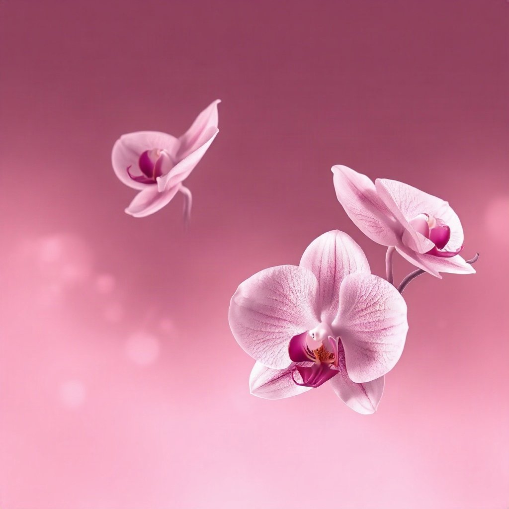 Pink PFPs — orchid flower, dreamy digital painting, soft glow