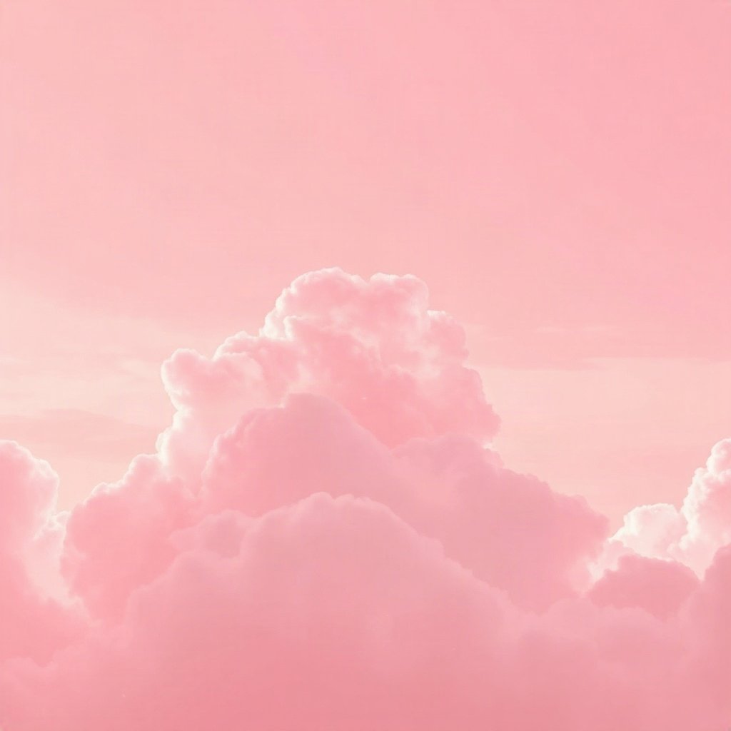 Pink PFPs — heart-shaped clouds, cinematic photo style, subtle sparkle