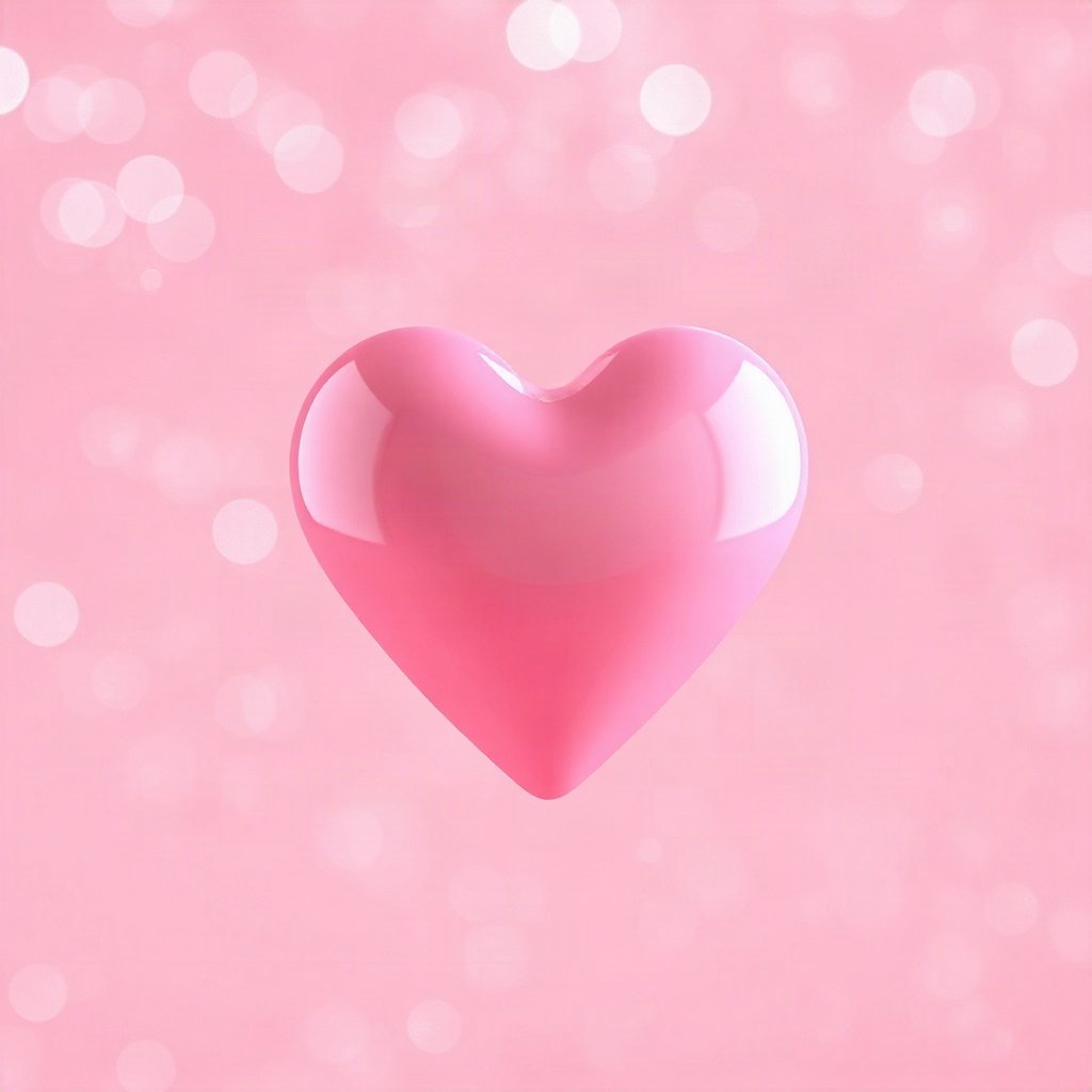 Pink PFPs — glossy heart, soft 3d render, gentle bokeh