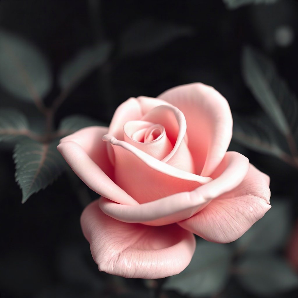 Pink PFPs — rose in bloom, soft 3d render, subtle sparkle