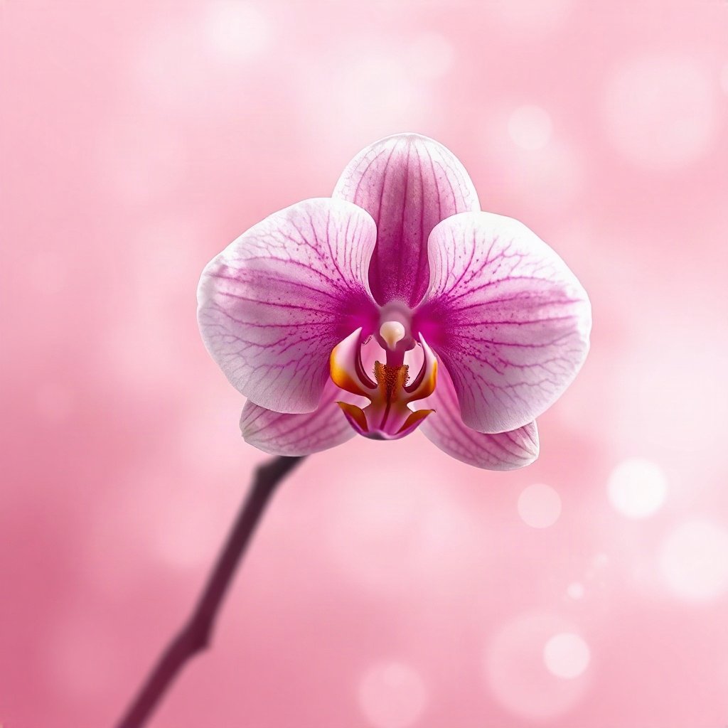 Pink PFPs — orchid flower, dreamy digital painting, gentle bokeh