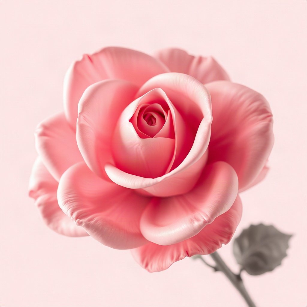 Pink PFPs — rose in bloom, soft 3d render, soft glow