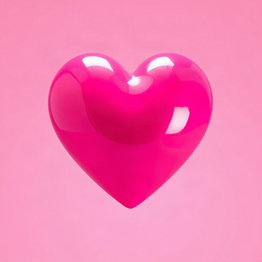 Pink PFPs — glossy heart, cinematic photo style, soft glow