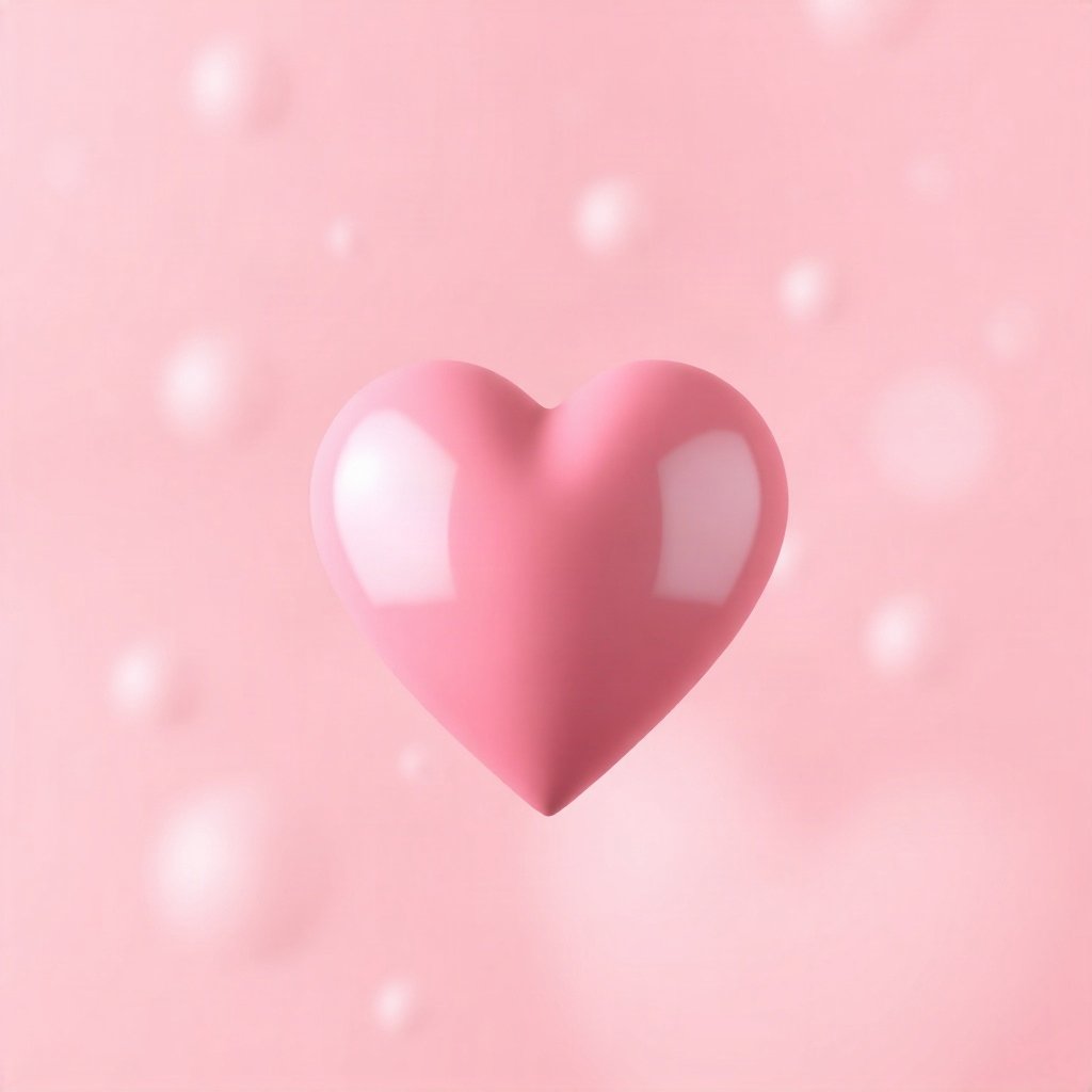 Pink PFPs — glossy heart, soft 3d render, gentle bokeh