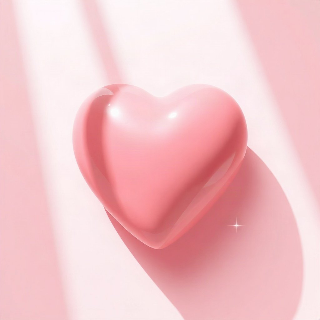 Pink PFPs — glossy heart, soft 3d render, subtle sparkle