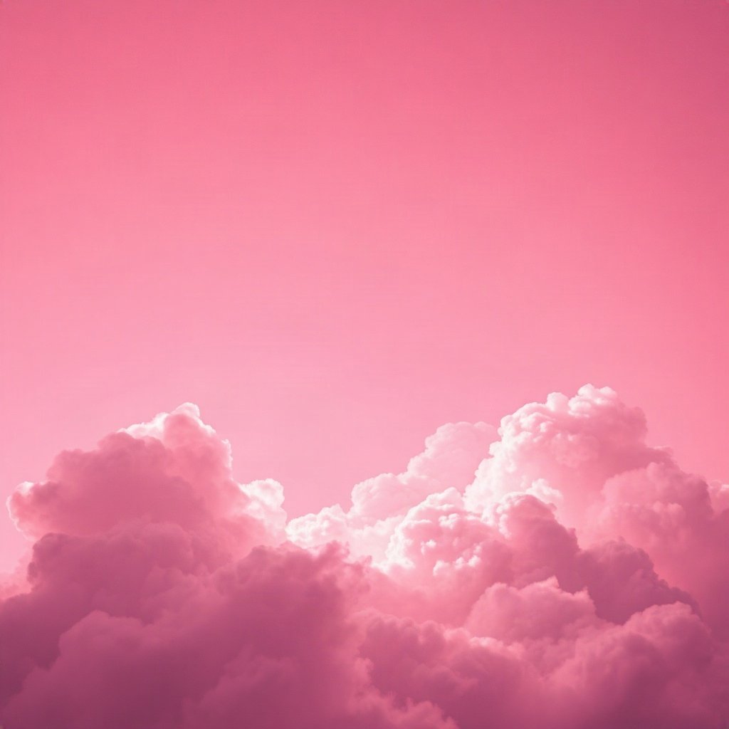 Pink PFPs — heart-shaped clouds, cinematic photo style, subtle sparkle