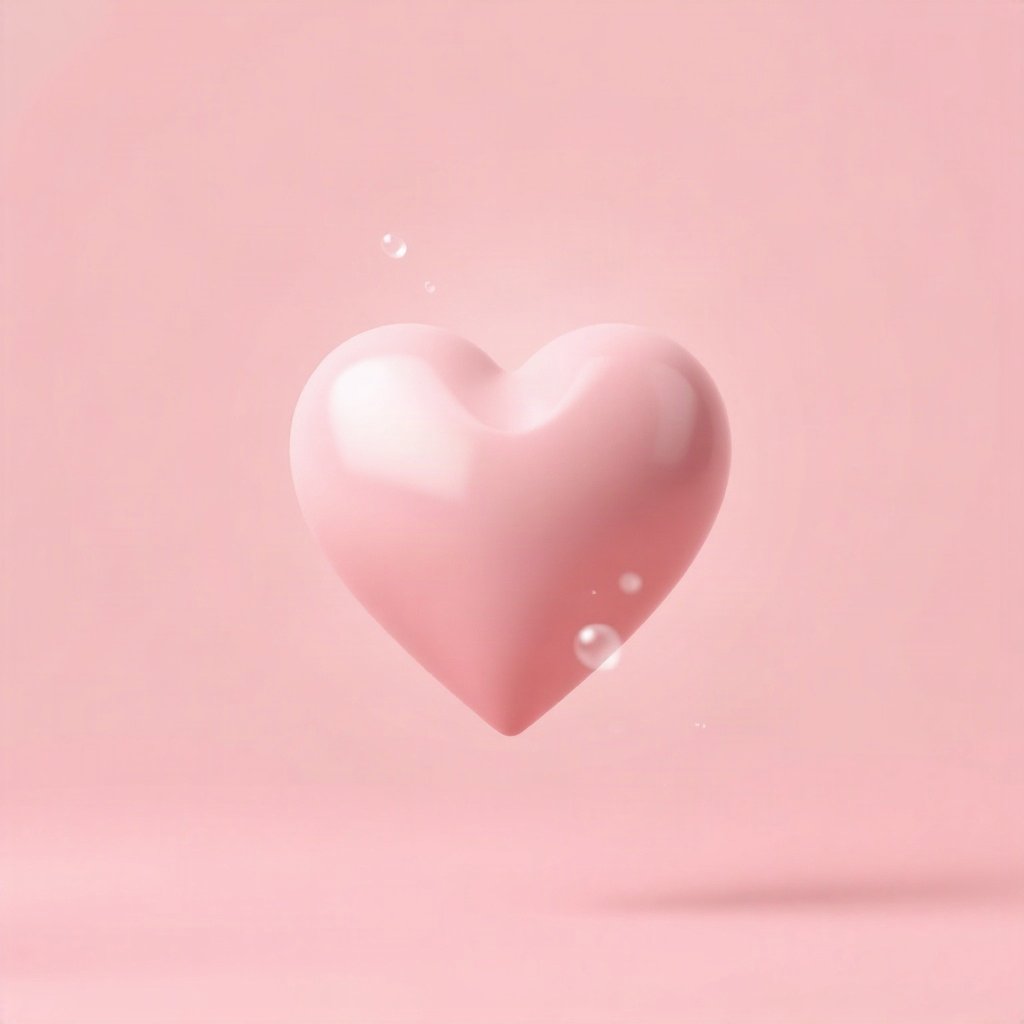 Pink PFPs — glossy heart, soft 3d render, soft glow