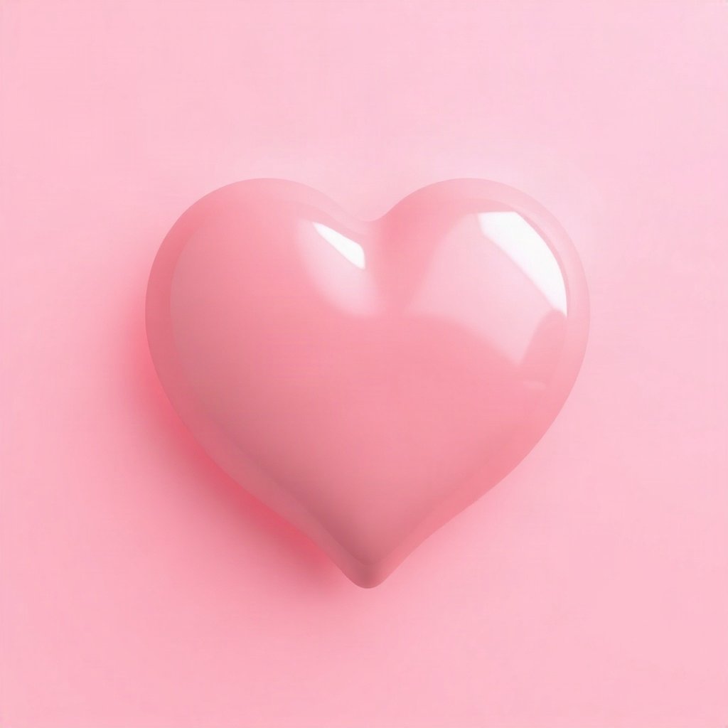 Pink PFPs — glossy heart, soft 3d render, soft glow