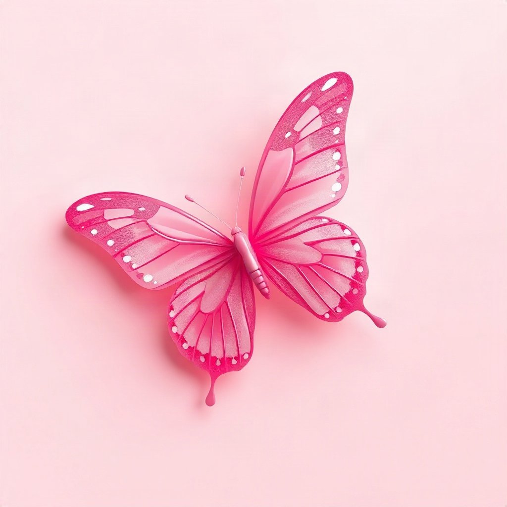 Pink PFPs — butterfly, soft 3d render, soft glow