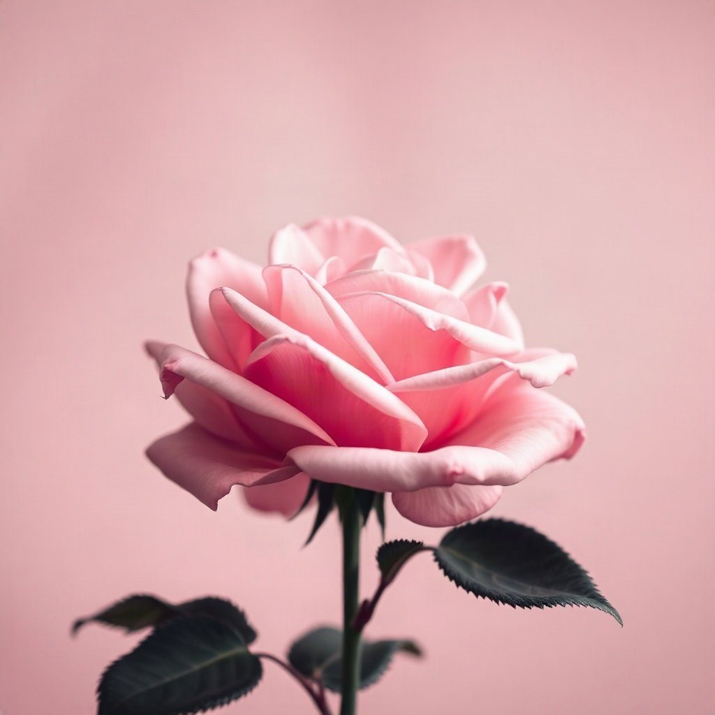Pink PFPs — rose in bloom, cinematic photo style, soft glow