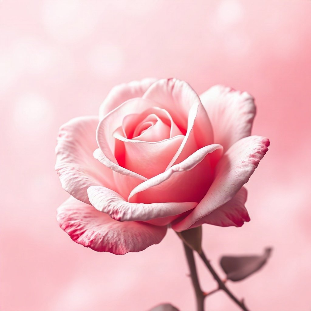 Pink PFPs — rose in bloom, dreamy digital painting, soft glow
