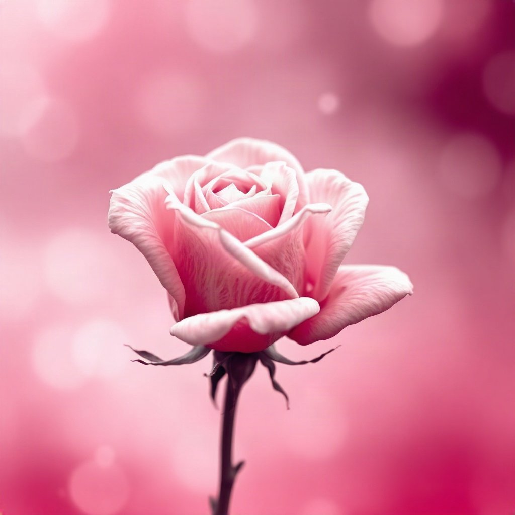 Pink PFPs — rose in bloom, dreamy digital painting, gentle bokeh