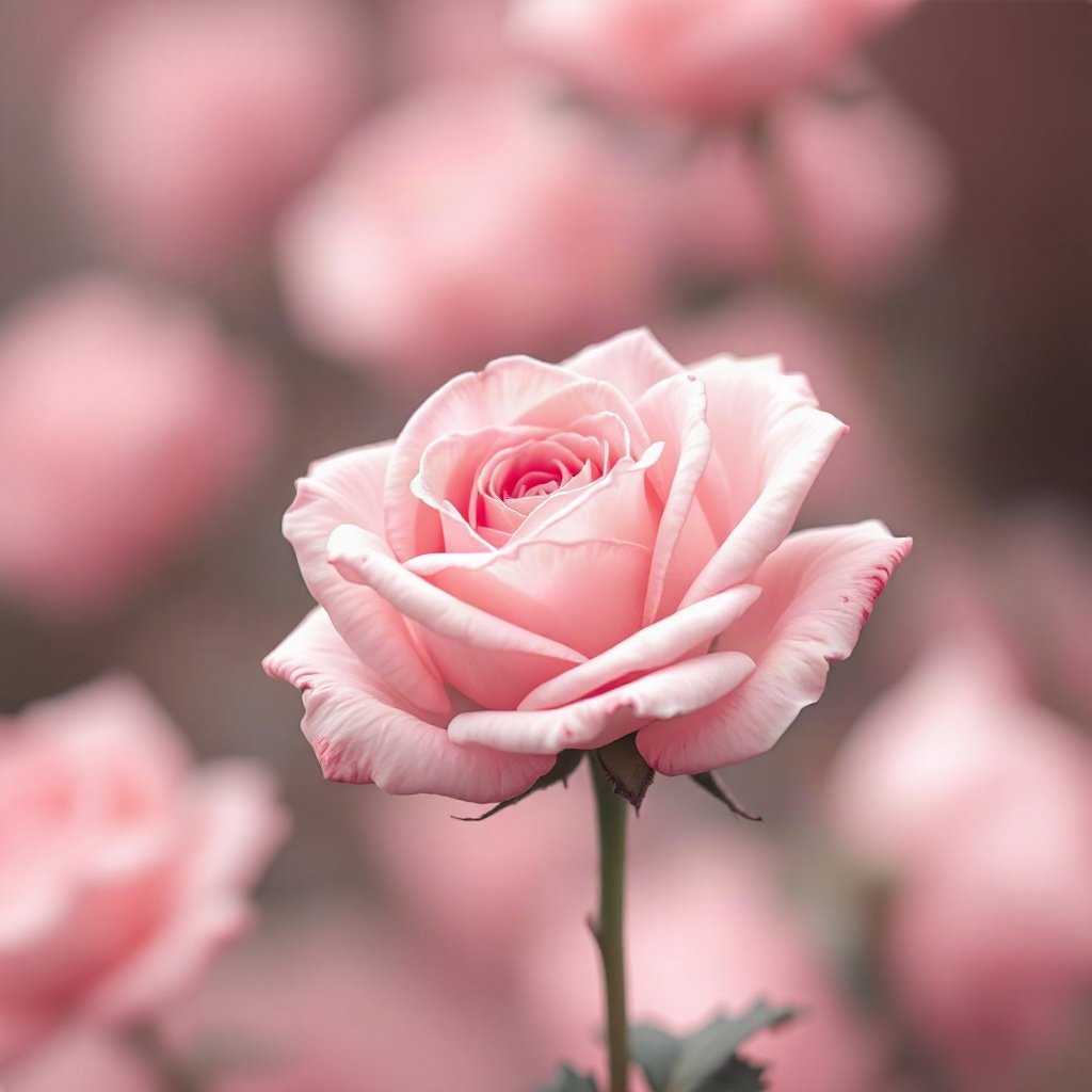Pink PFPs — rose in bloom, dreamy digital painting, gentle bokeh