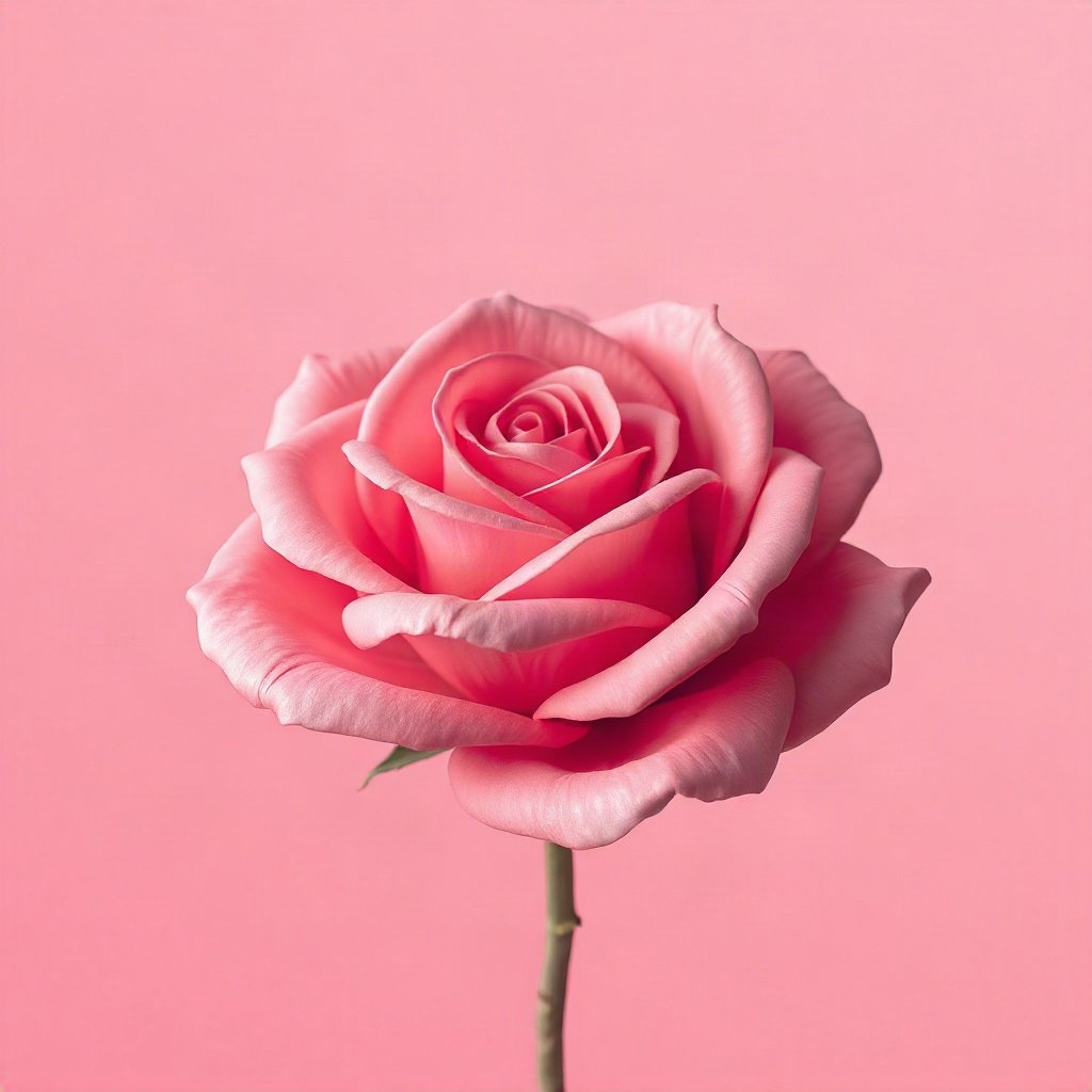 Pink PFPs — rose in bloom, soft 3d render, soft glow