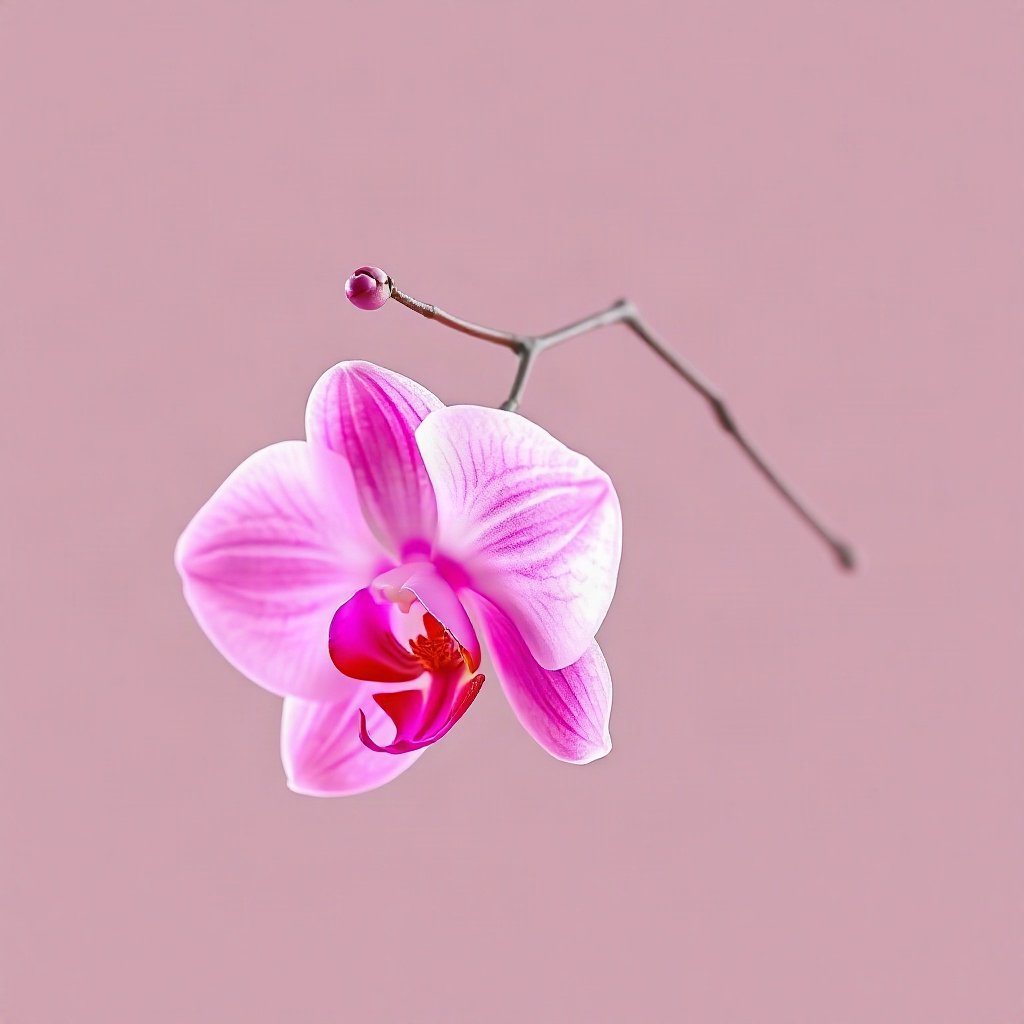 Pink PFPs — orchid flower, soft 3d render, soft glow