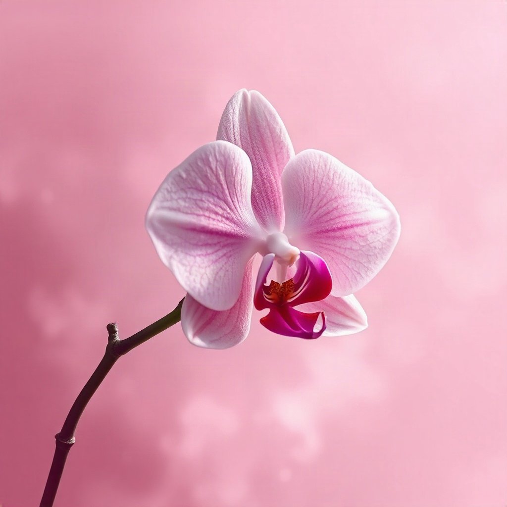 Pink PFPs — orchid flower, dreamy digital painting, misty atmosphere