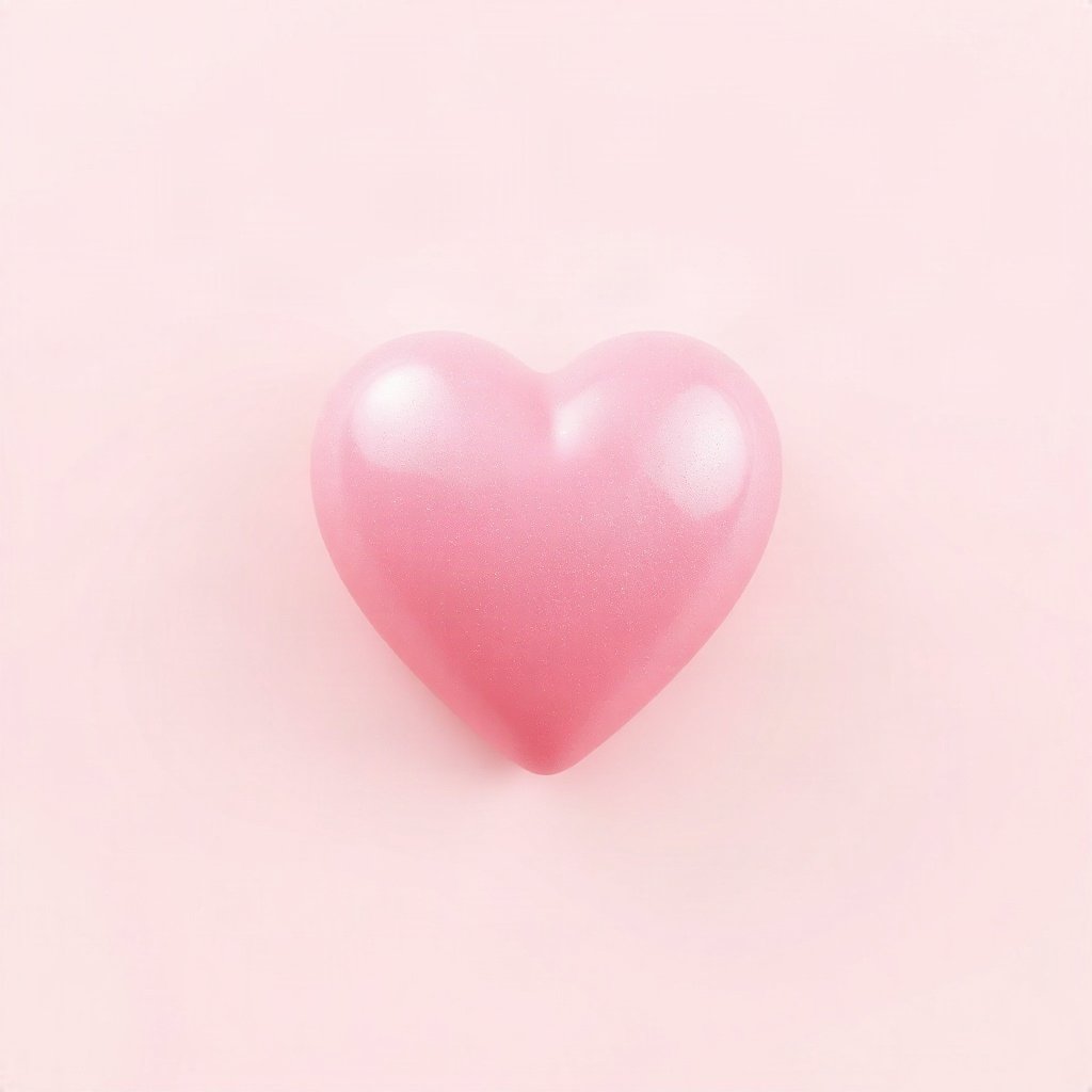 Pink PFPs — glossy heart, soft 3d render, subtle sparkle
