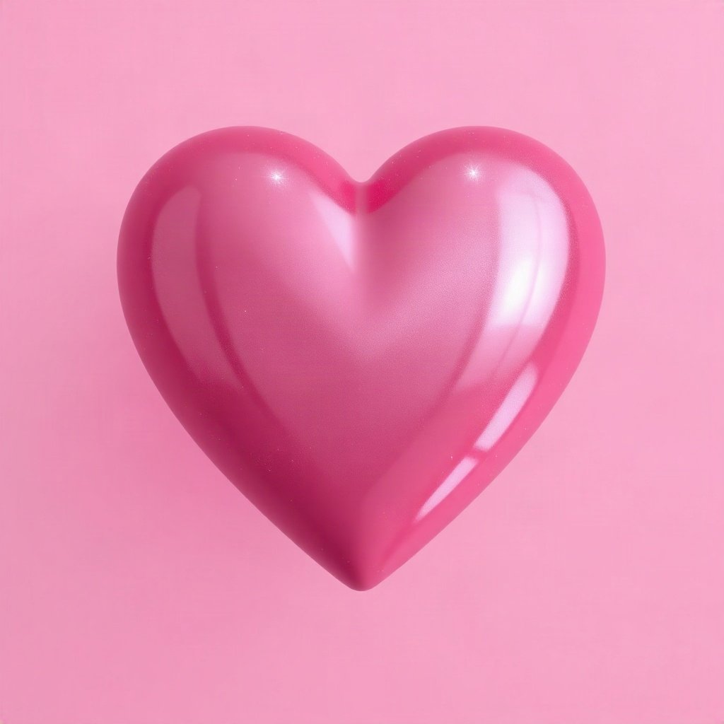 Pink PFPs — glossy heart, cinematic photo style, subtle sparkle
