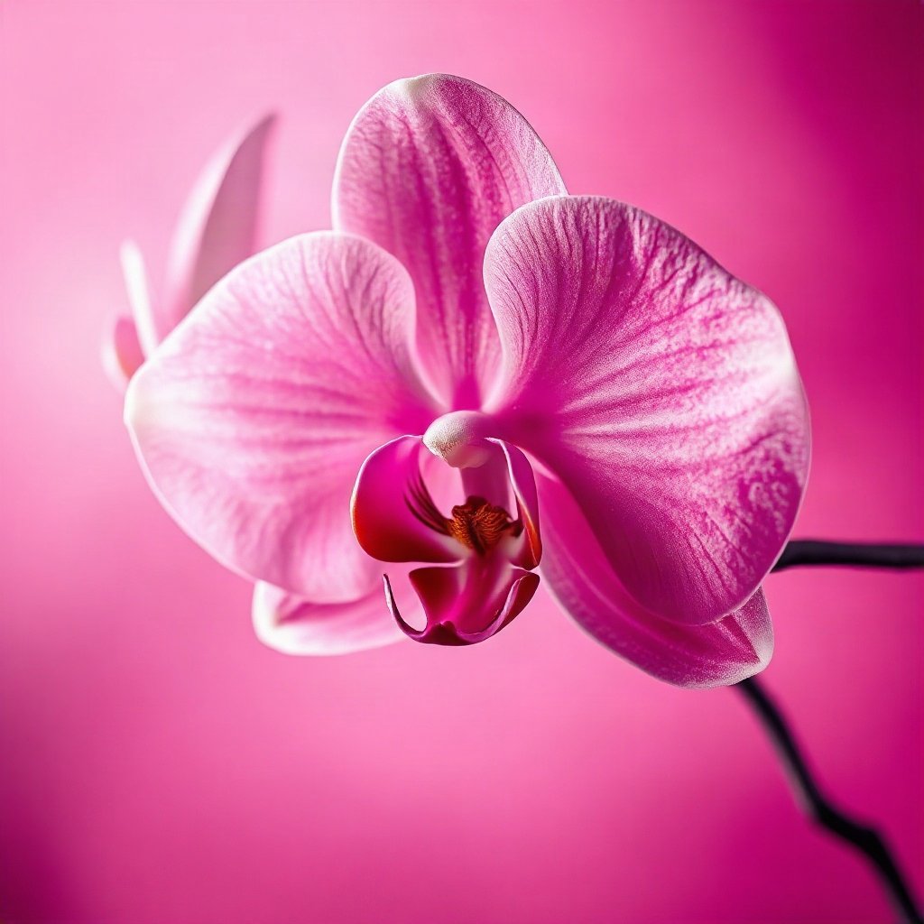 Pink PFPs — orchid flower, dreamy digital painting, soft glow