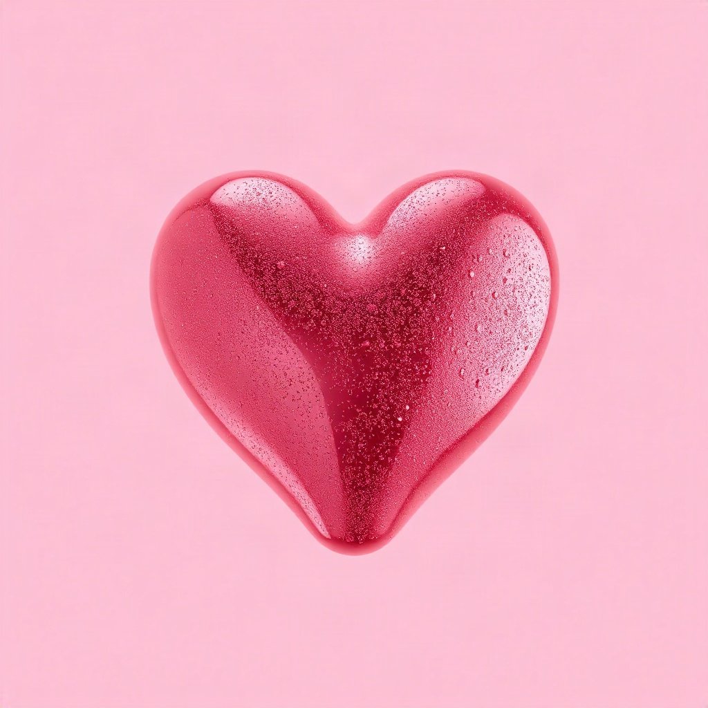 Pink PFPs — glossy heart, cinematic photo style, subtle sparkle