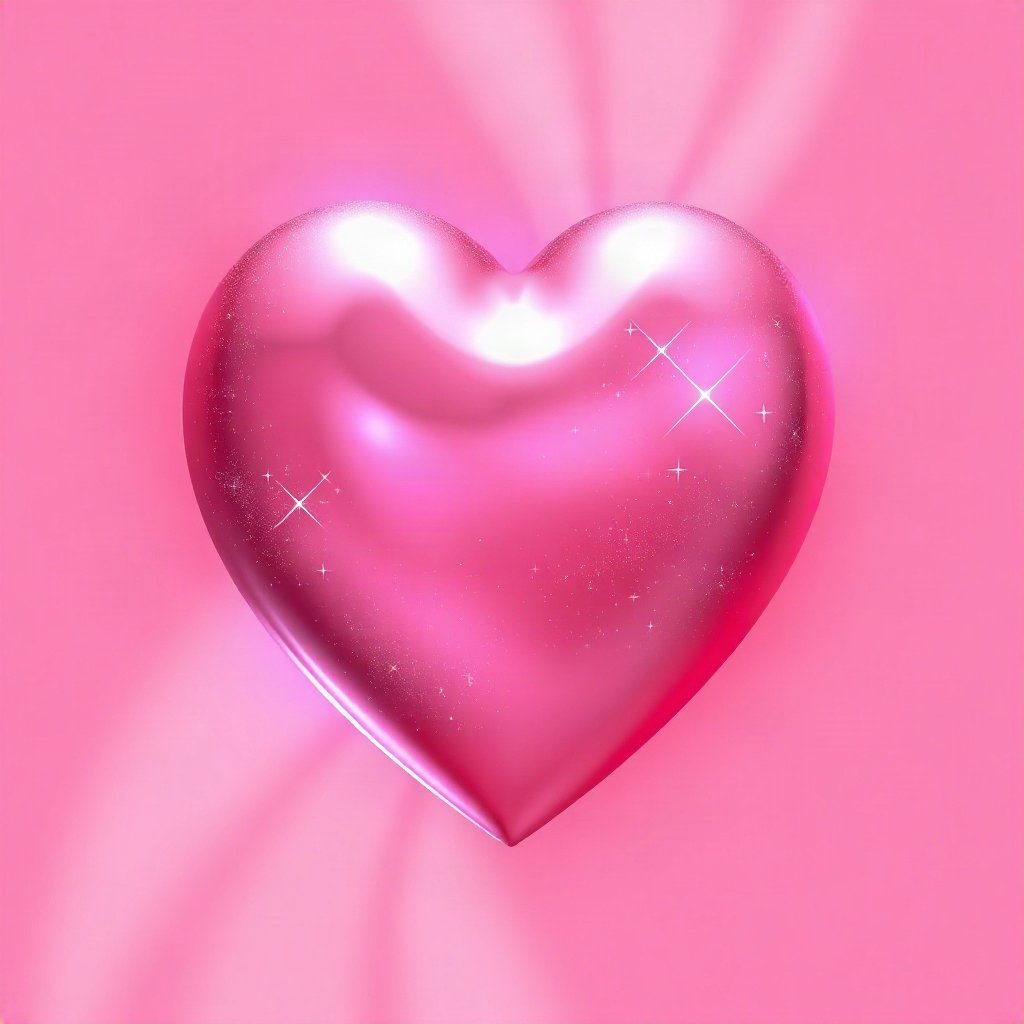 Pink PFPs — glossy heart, dreamy digital painting, subtle sparkle