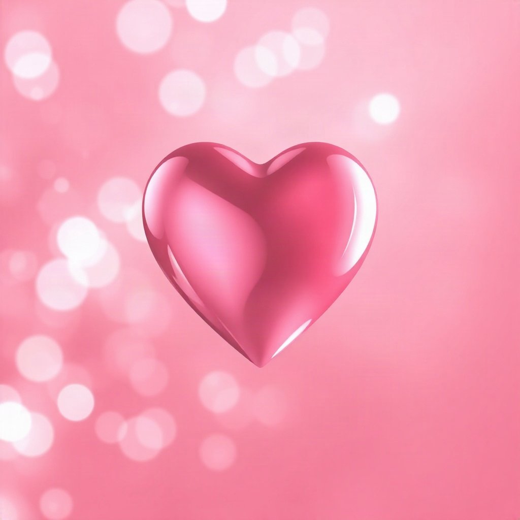 Pink PFPs — glossy heart, dreamy digital painting, gentle bokeh