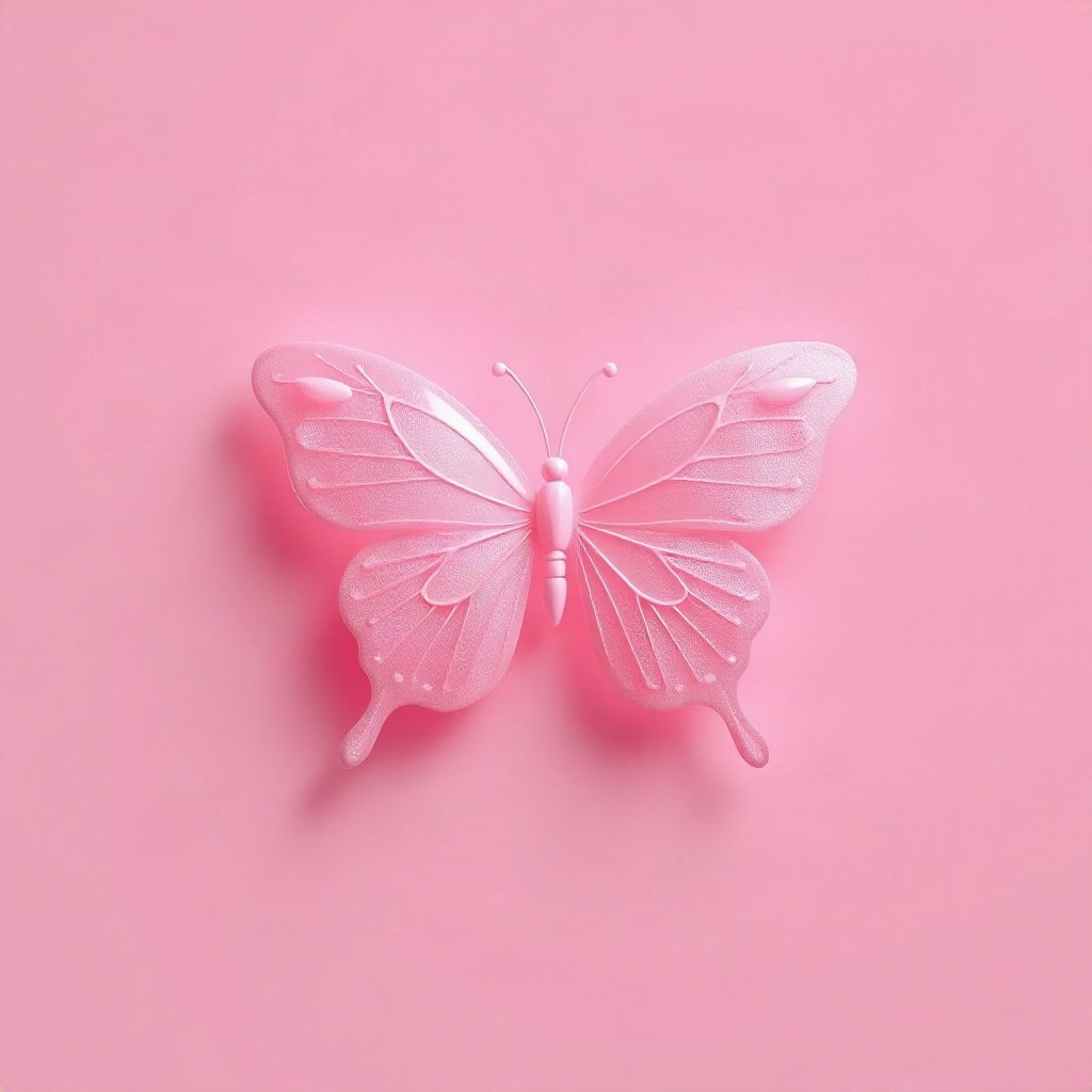 Pink PFPs — butterfly, soft 3d render, soft glow