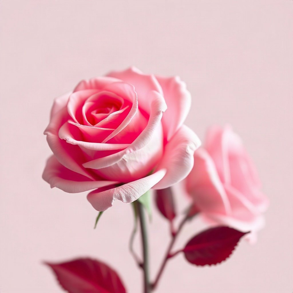 Pink PFPs — rose in bloom, soft 3d render, soft glow