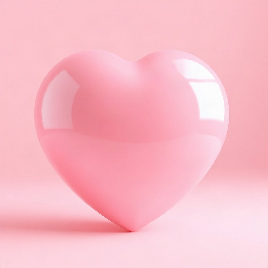 Pink PFPs — glossy heart, soft 3d render, soft glow