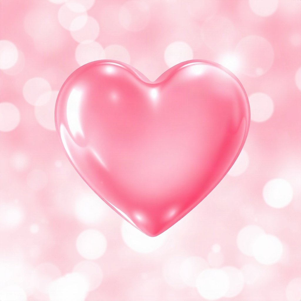 Pink PFPs — glossy heart, dreamy digital painting, gentle bokeh