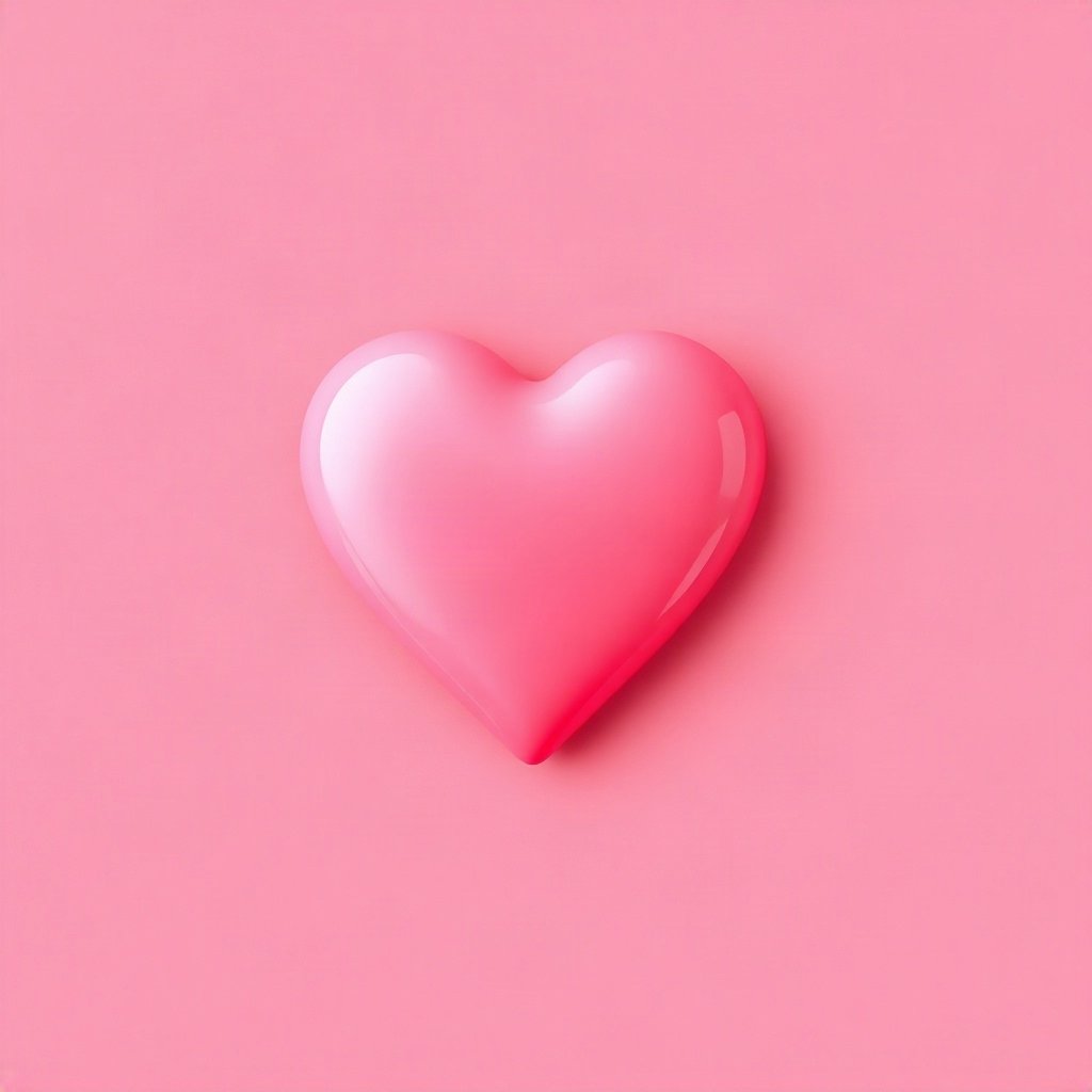 Pink PFPs — glossy heart, cinematic photo style, soft glow