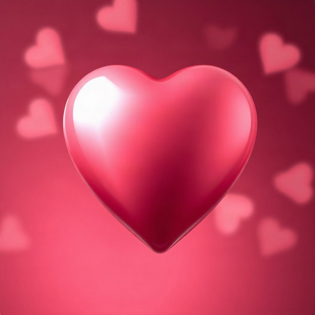Pink PFPs — glossy heart, cinematic photo style, soft glow